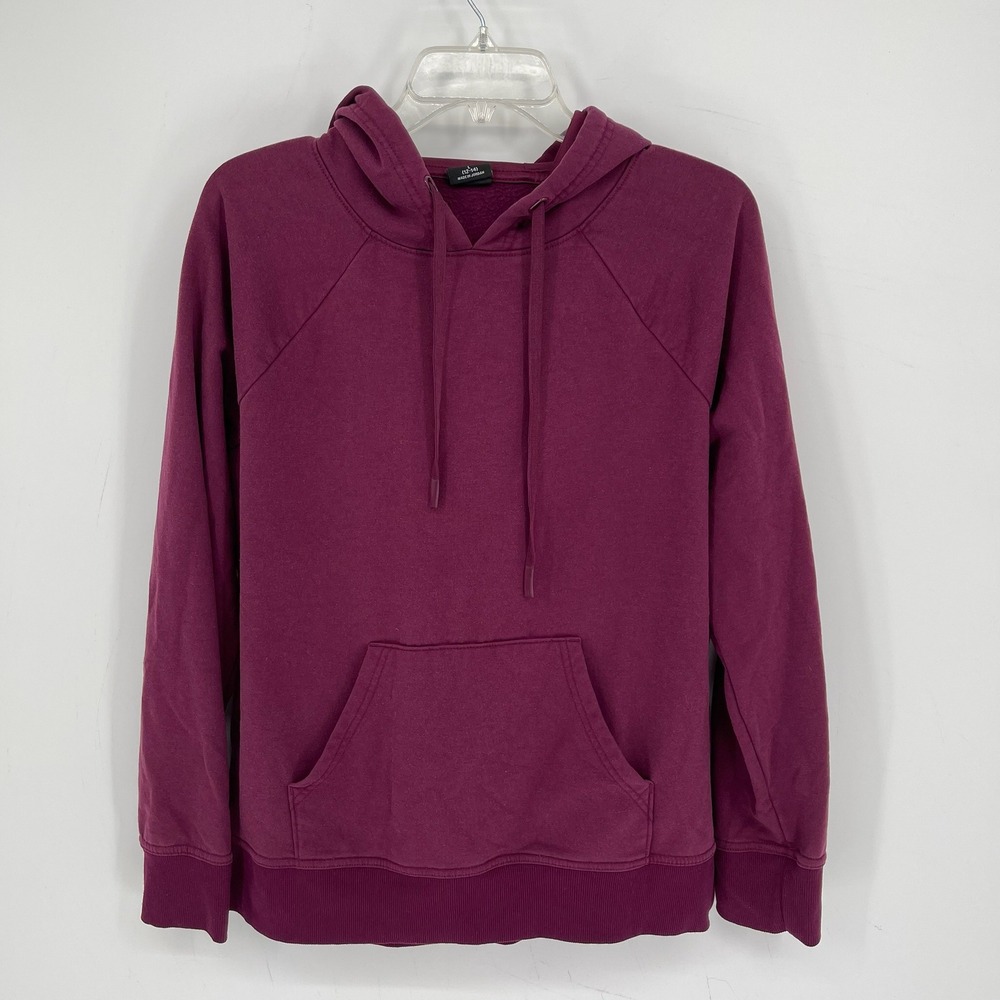 Athletic Works Girl's Purple Fleece‎ Long Sleeve Hoodie Sweatshirt Size L 12-14